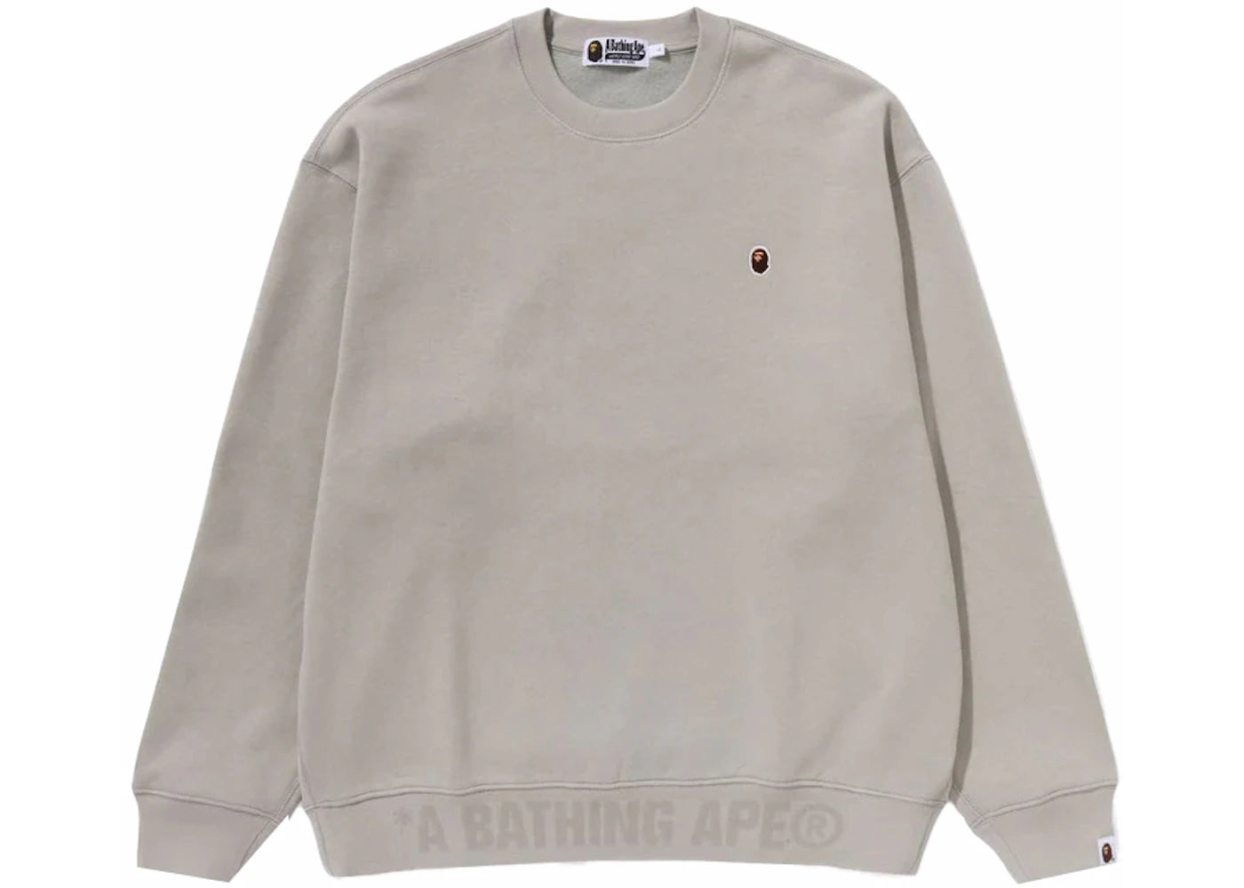 BAPE Ape Head One Point Crewneck Beige