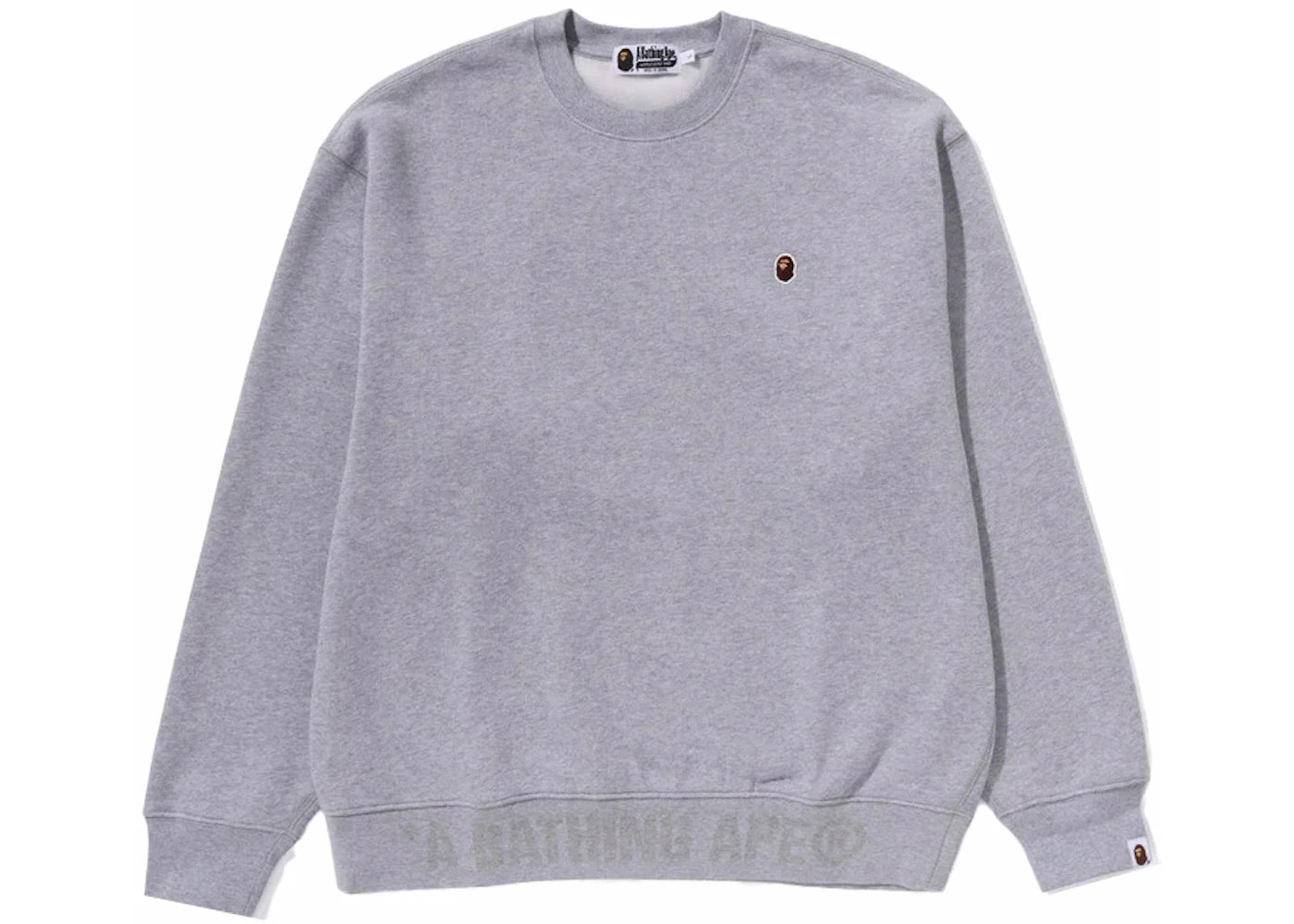 BAPE Ape Head One Point Crewneck Gray