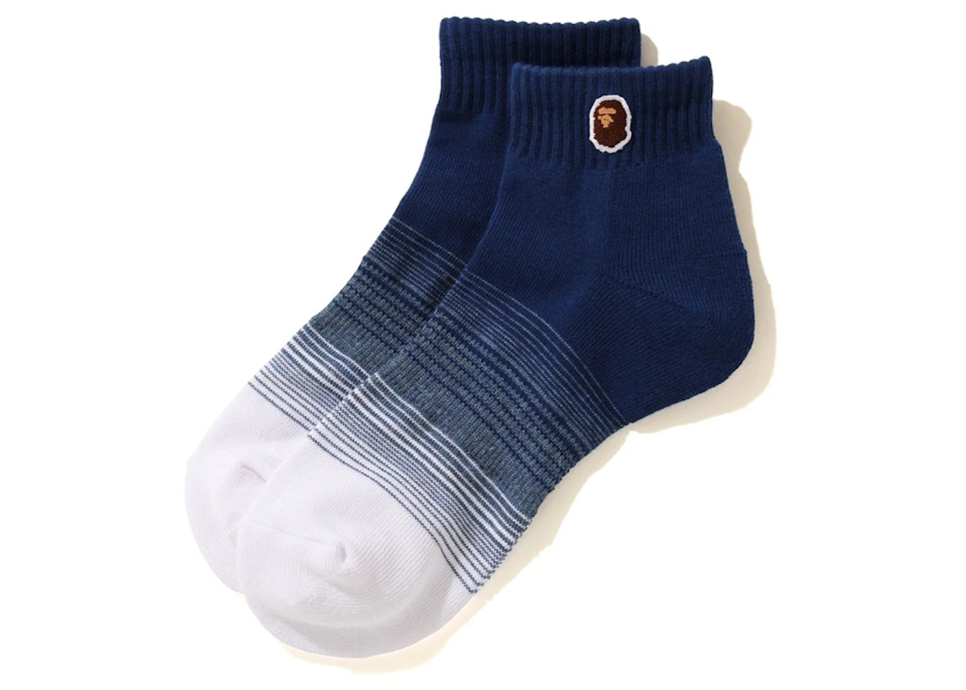 BAPE Ape Head One Point Gradation Ankle Socks Navy