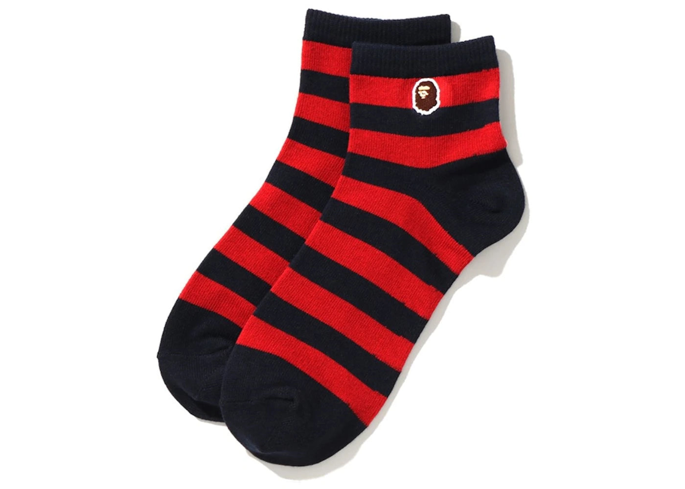 BAPE Ape Head One Point Hoop Ankle Socks Black/Red