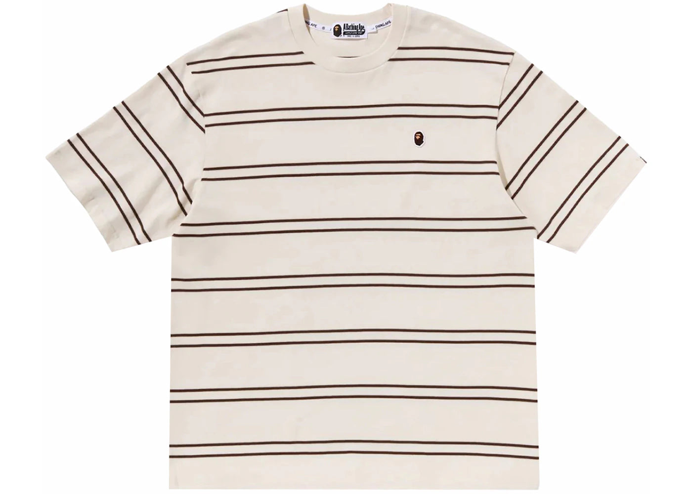 BAPE Ape Head One Point Hoop Relaxed Fit Tee Ivory