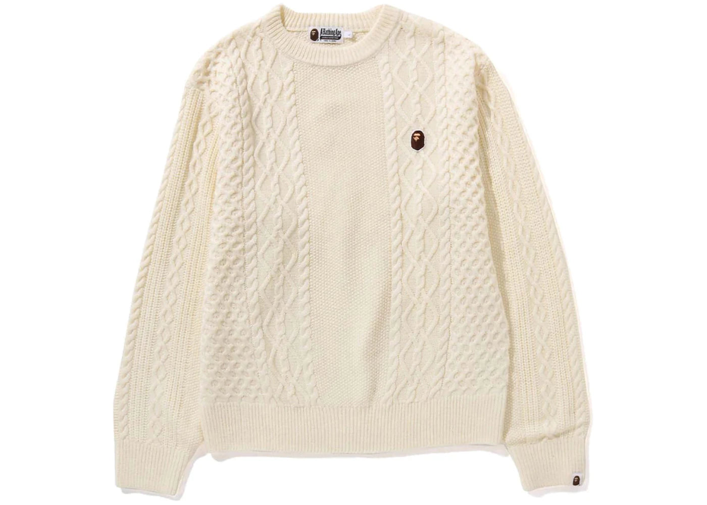 BAPE Ape Head One Point Knit Sweater White