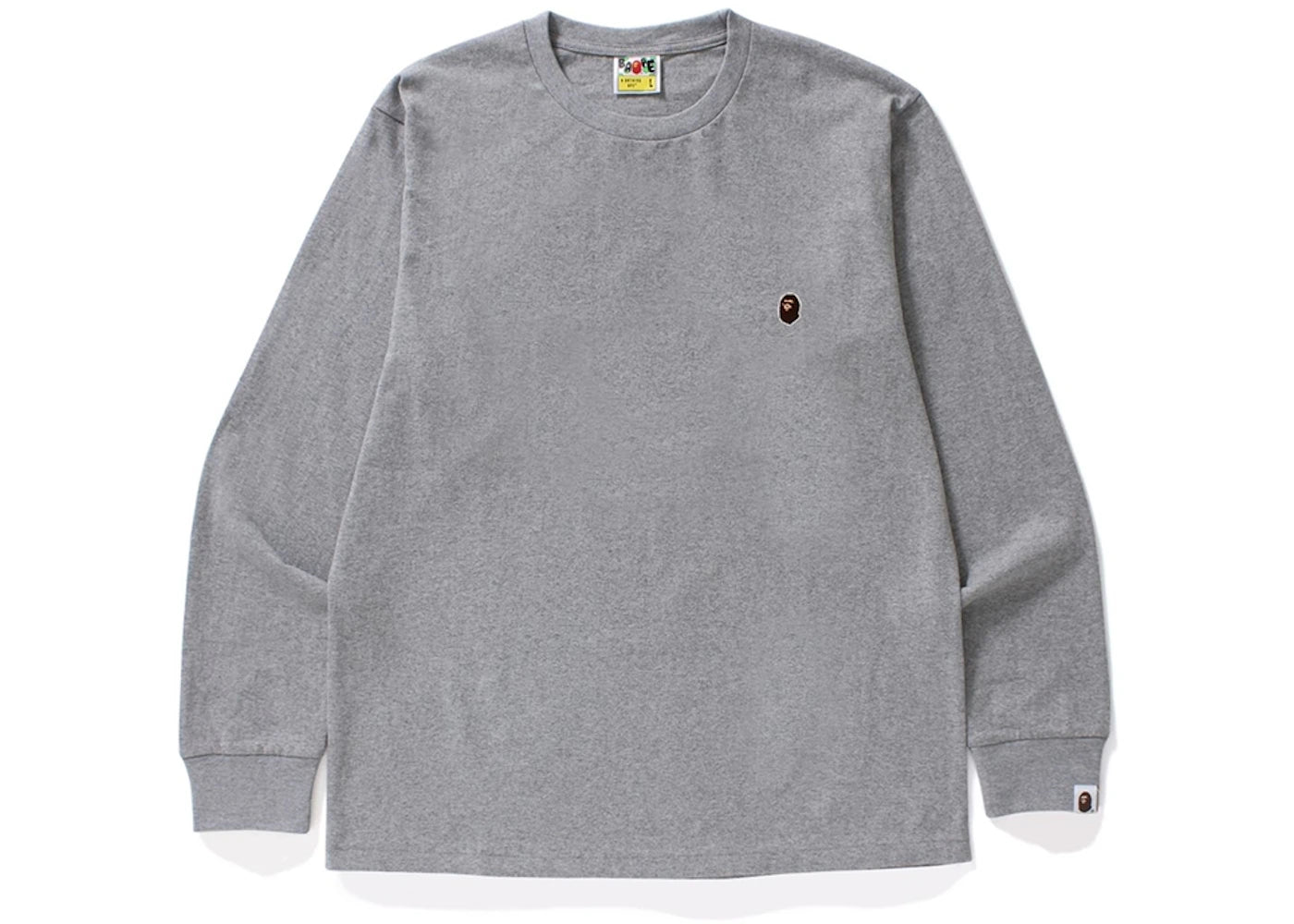 BAPE Ape Head One Point LS Tee Grey