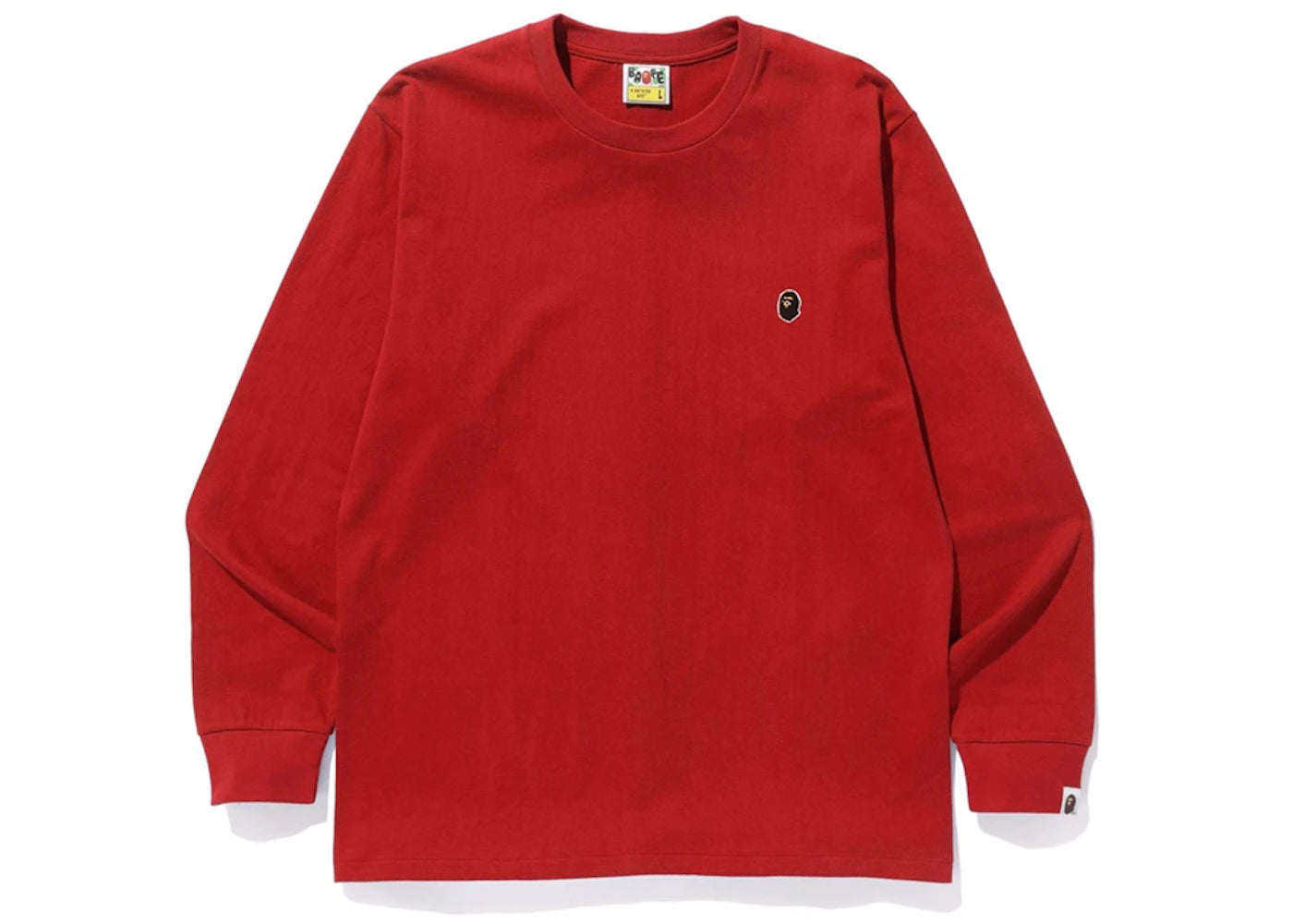 BAPE Ape Head One Point LS Tee Red