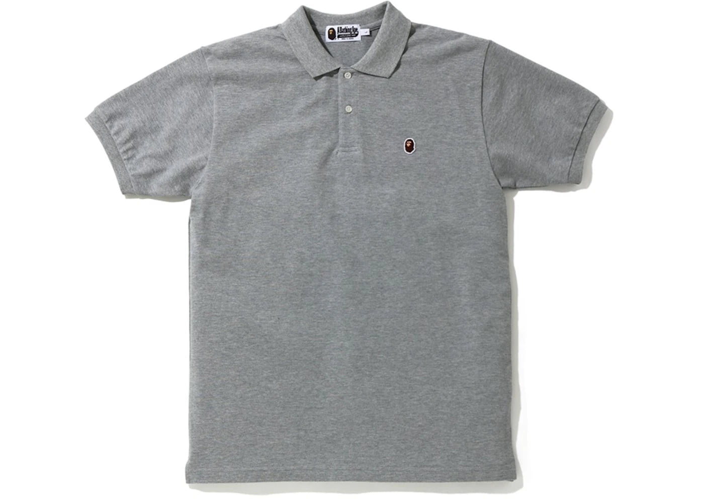 BAPE Ape Head One Point Polo Grey