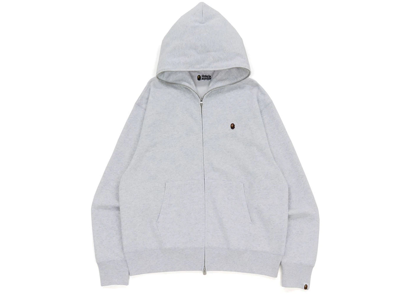 BAPE Ape Head One Point Relaxed Fit Full Zip Hoodie Gray
