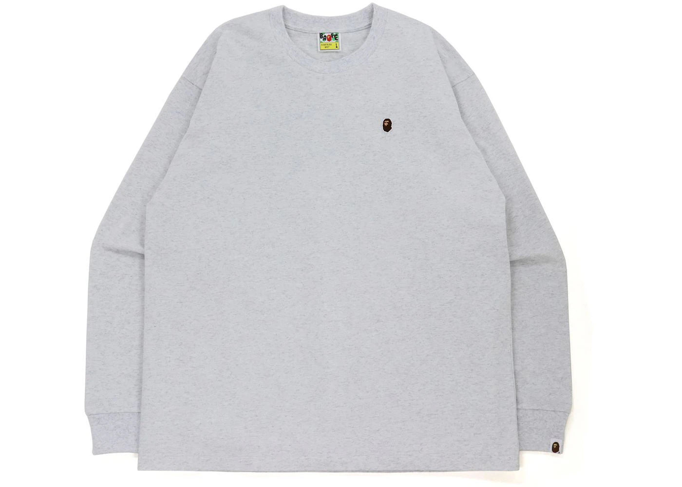 BAPE Ape Head One Point Relaxed Fit L/S Tee Grey