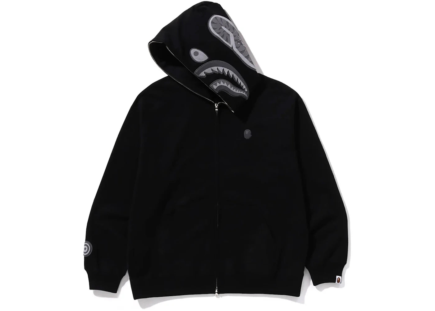 BAPE Ape Head One Point Shark Zip Hoodie Black