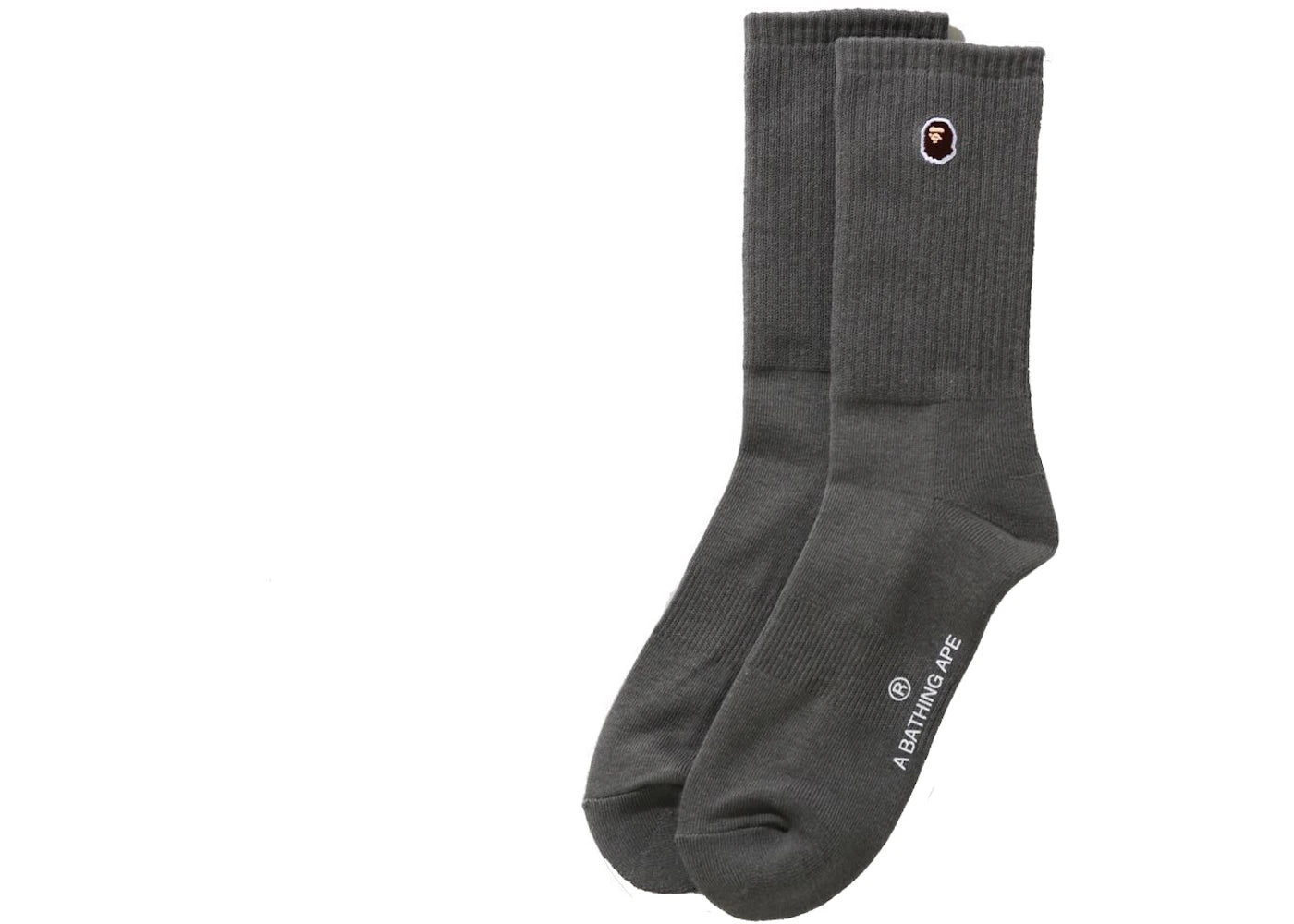 BAPE Ape Head One Point Socks Gray