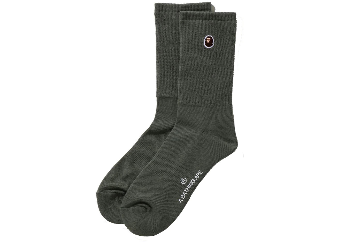 BAPE Ape Head One Point Socks Olivedrab