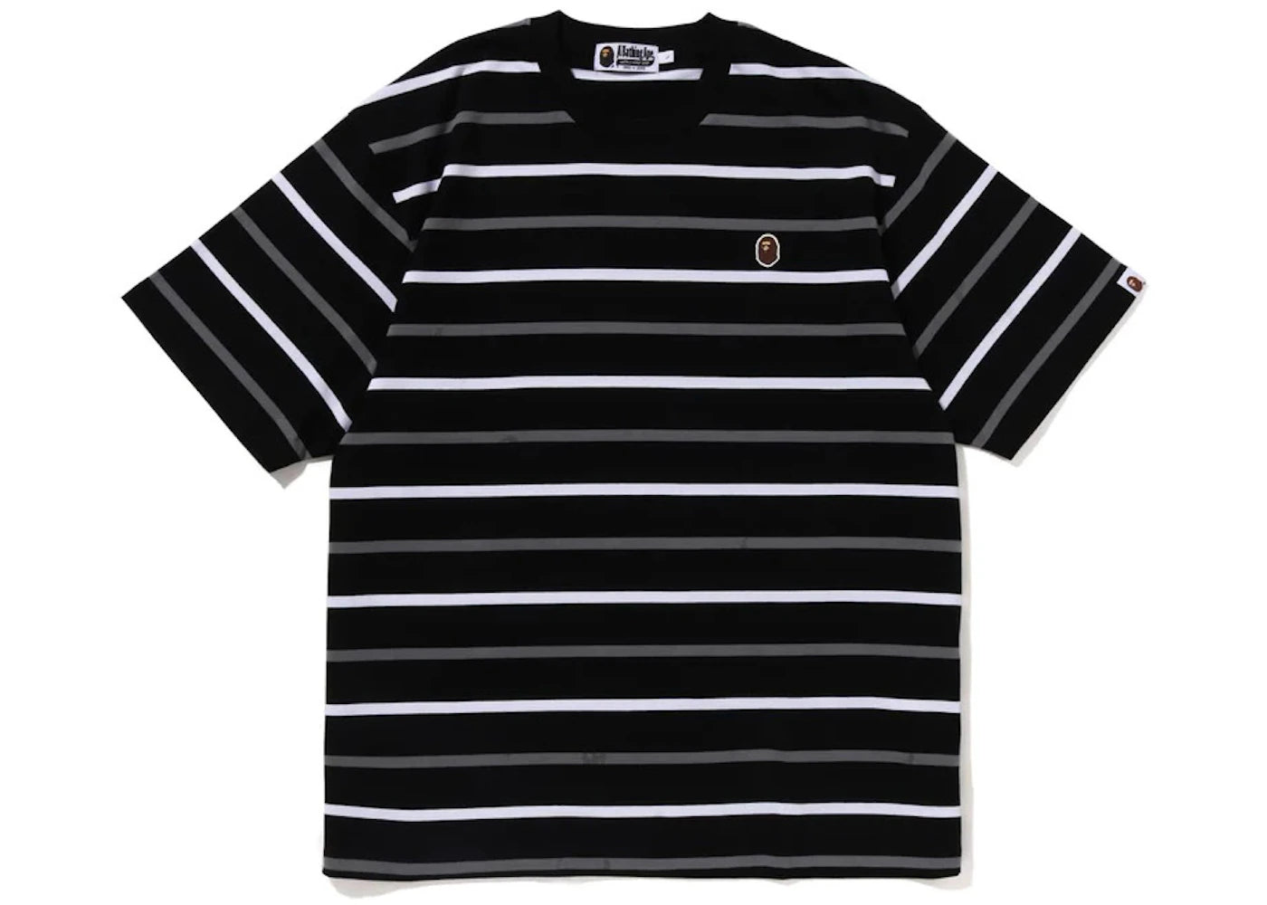 BAPE Ape Head One Point Stripe Tee Black