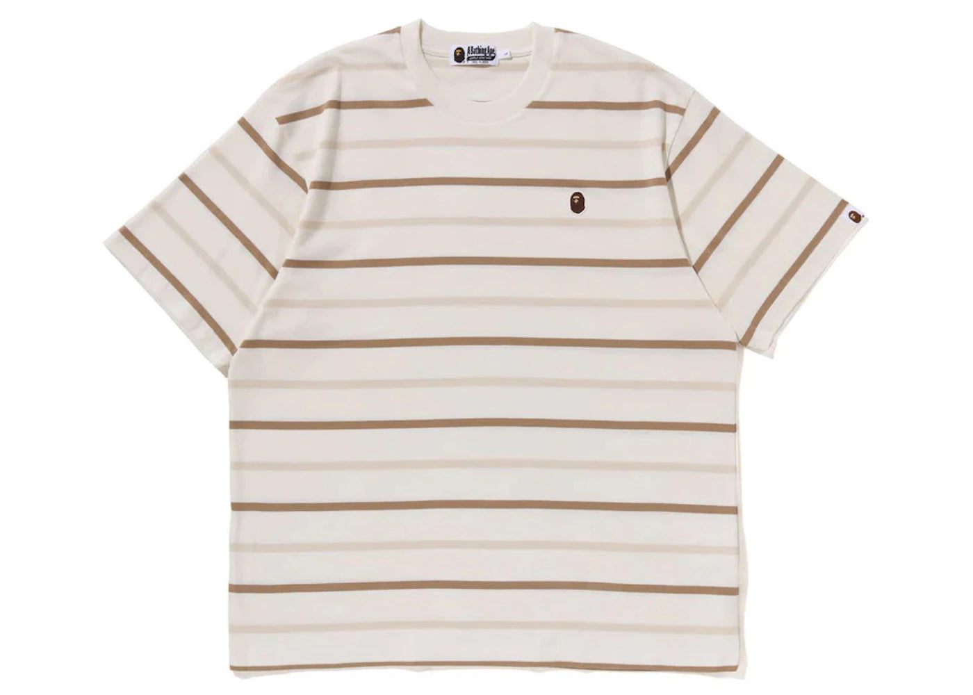 BAPE Ape Head One Point Stripe Tee Ivory
