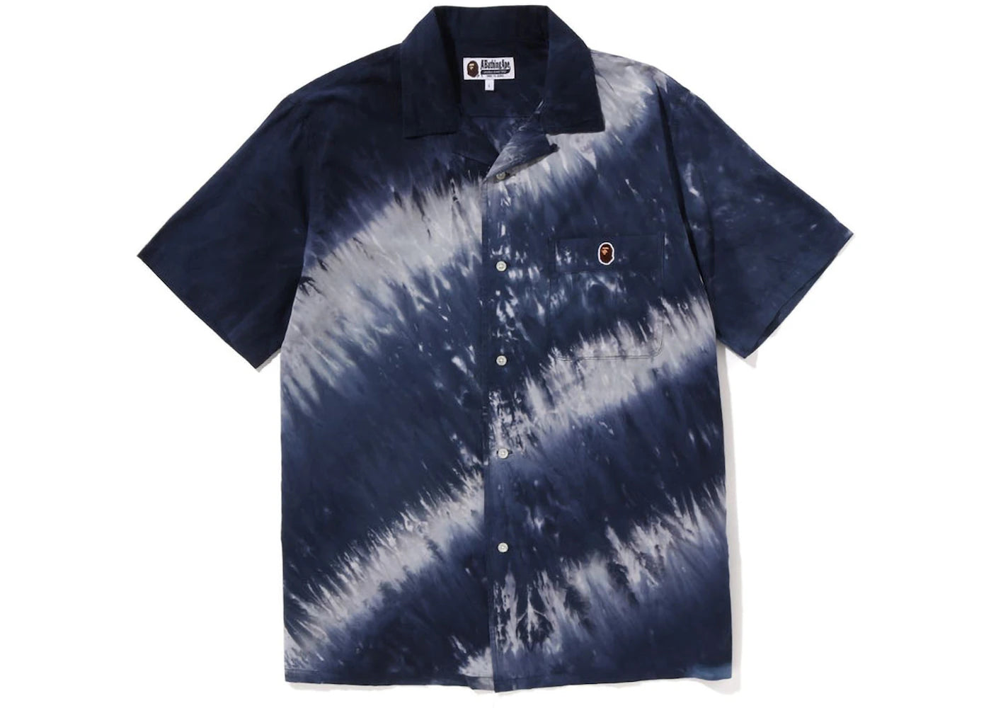 BAPE Ape Head One Point Tie Dye Shirt Grey
