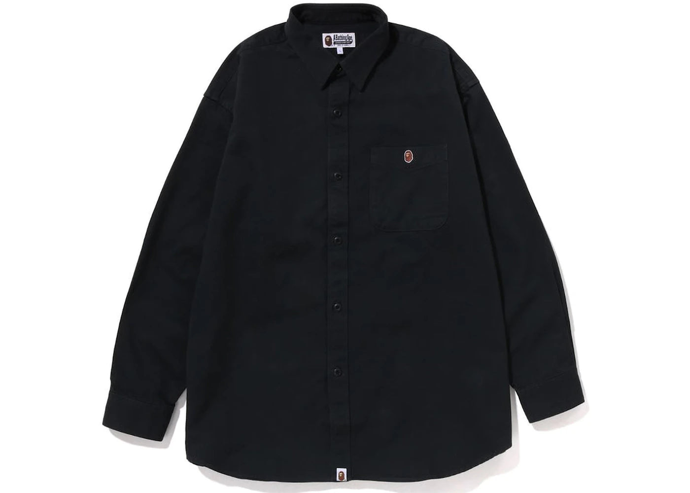 BAPE Ape Head One Point Washed Loose Fit Shirt Black