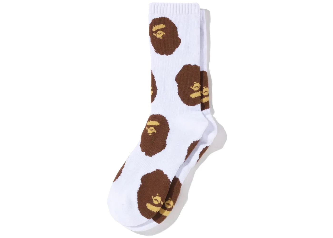BAPE Ape Head Pattern Socks White