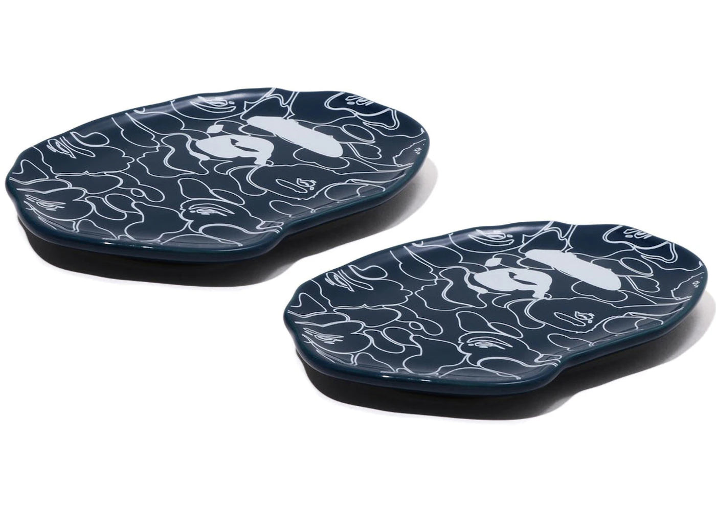 BAPE Ape Head Small Plate (Set of 2) Navy