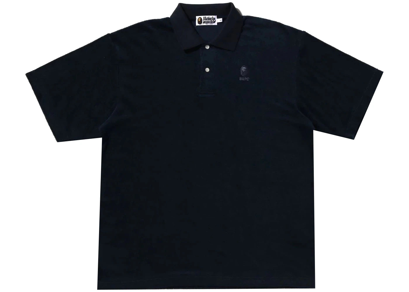 BAPE Ape Head Towelling Relaxed Fit Polo Navy