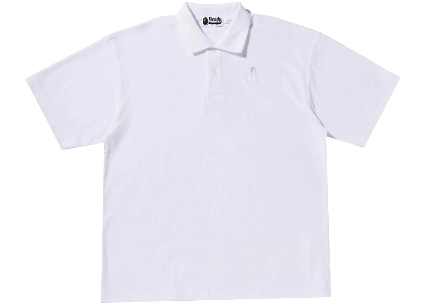 BAPE Ape Head Towelling Relaxed Fit Polo White
