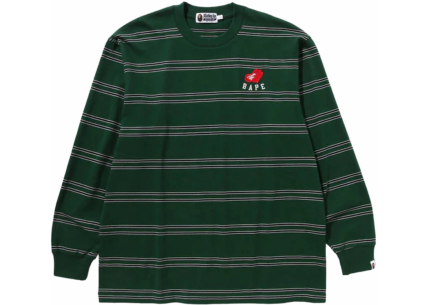 BAPE Ape Heart Hoop L/S Tee Green