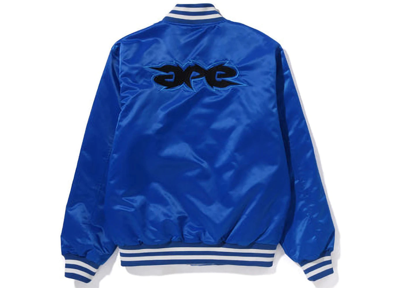 BAPE Ape Relaxed Fit Nylon Varsity Jacket Blue