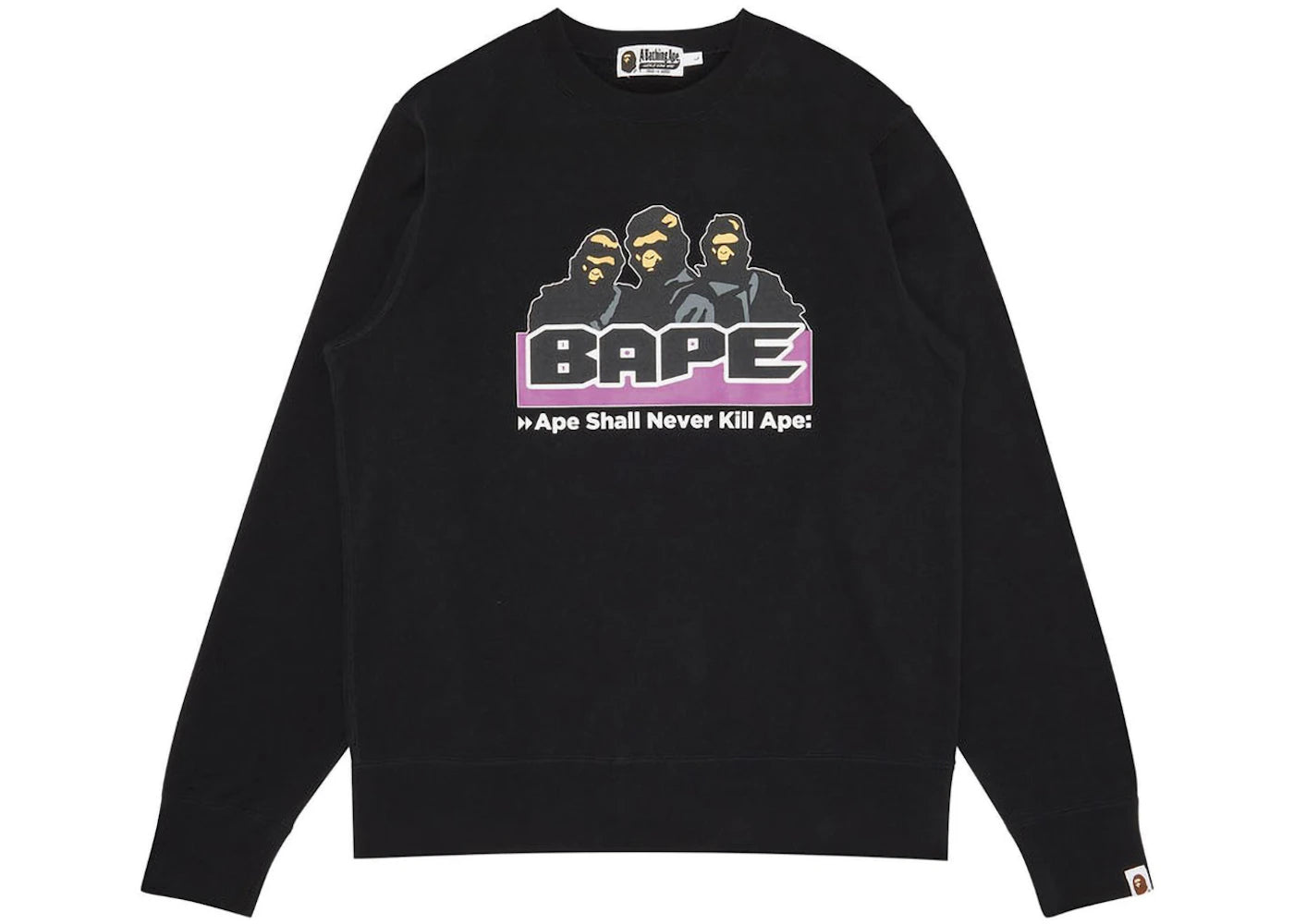 BAPE Archive Ape Shall Never Kill Ape Crewneck Black