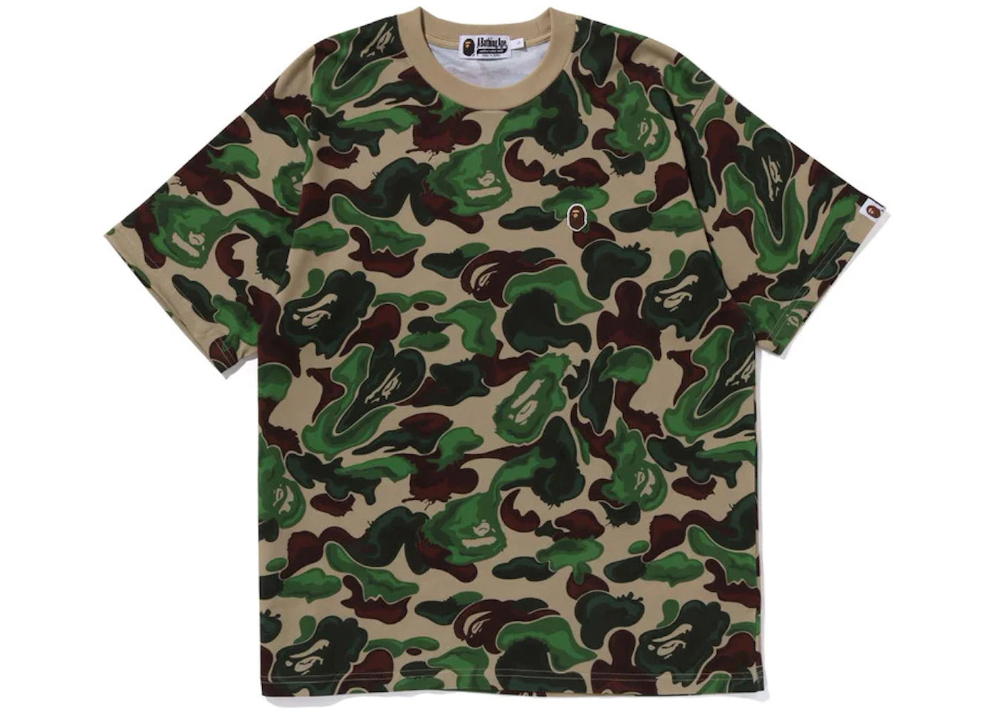 BAPE Art Camo Ape Head One Point Tee Green