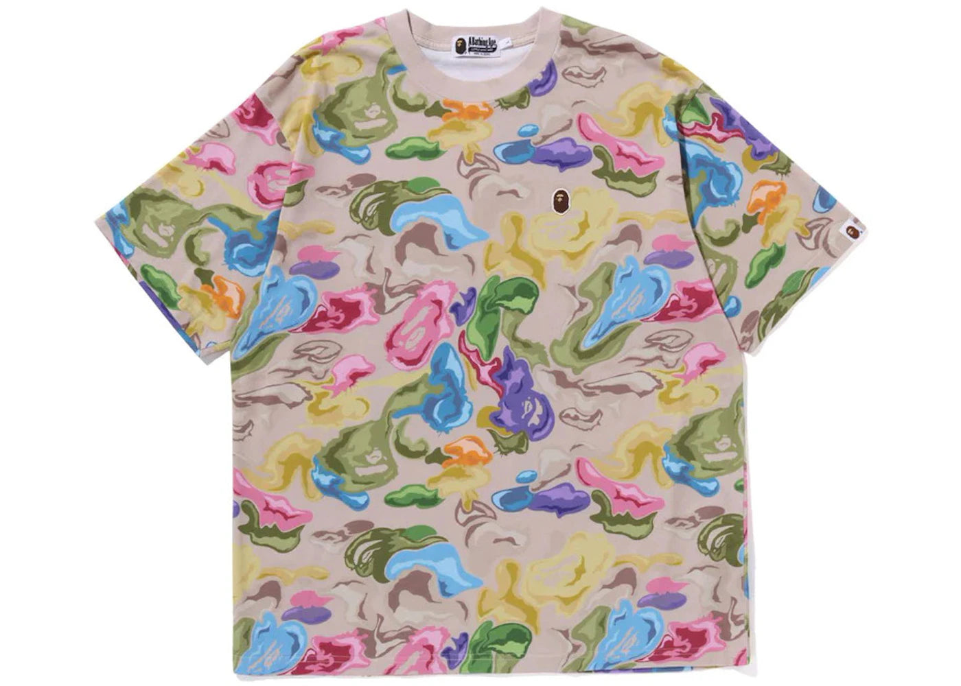 BAPE Art Camo Ape Head One Point Tee Multi