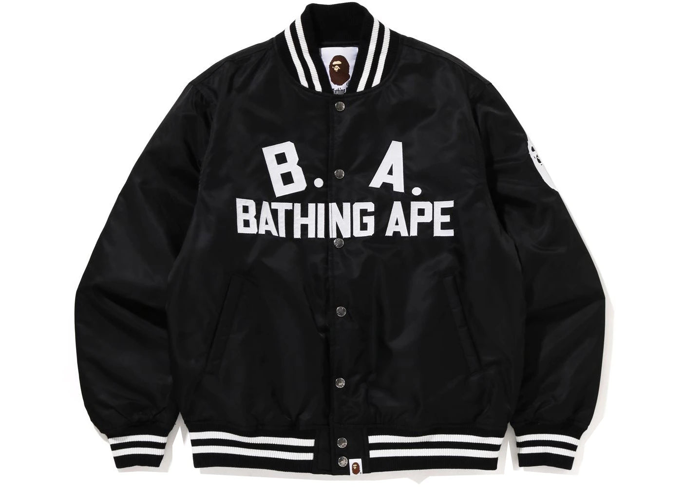 BAPE B.A Nylon Varsity Jacket Black