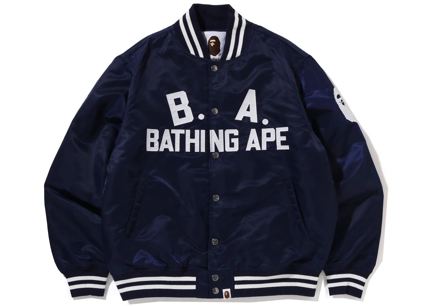 BAPE B.A Nylon Varsity Jacket Blue