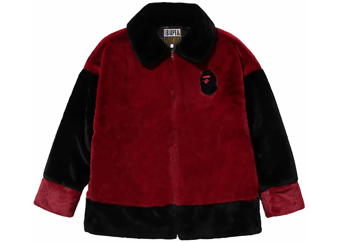 BAPE (B)Ape Faux Fur Jacket Burgundy
