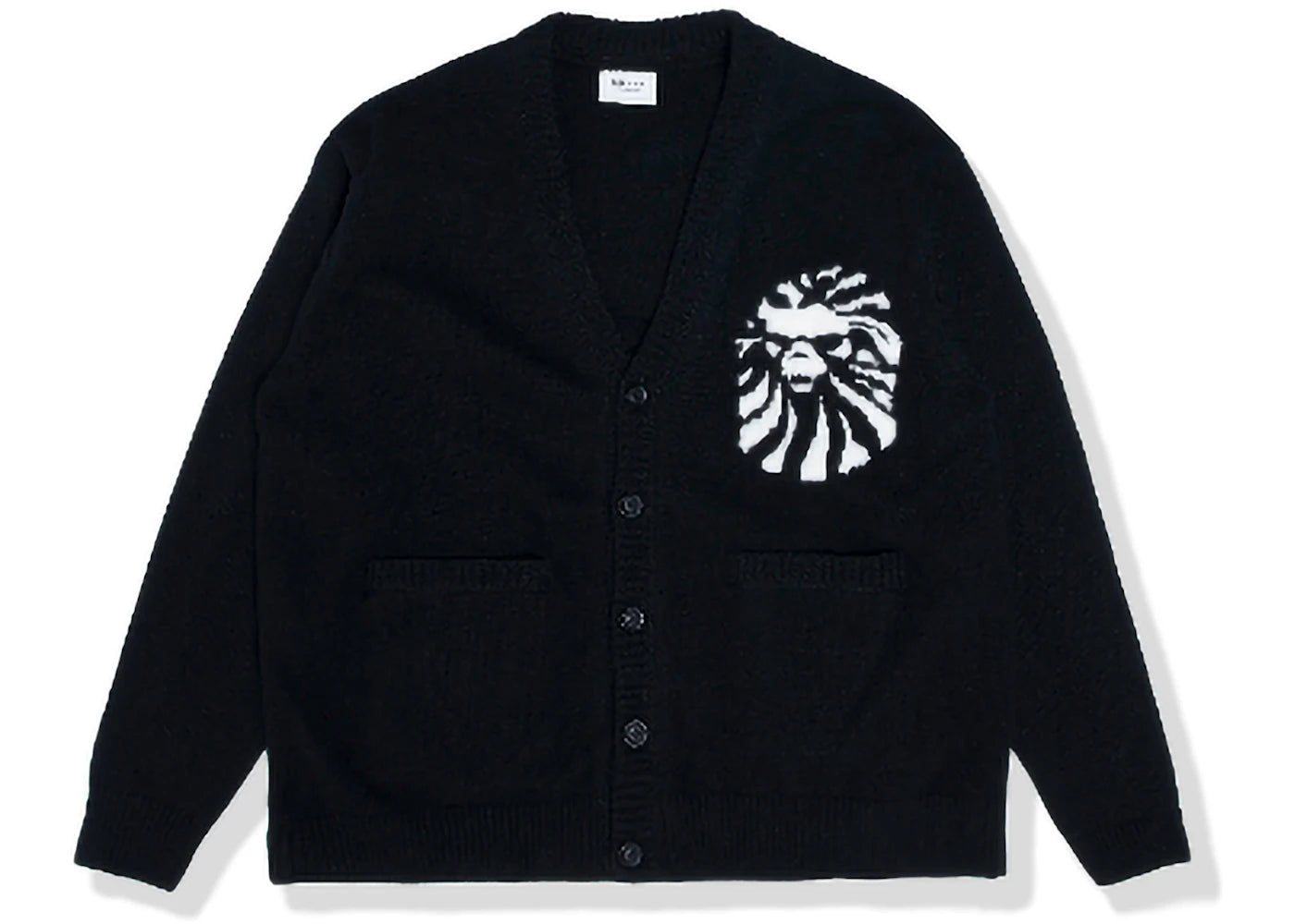 BAPE BLACK College Cardigan Sweater Black