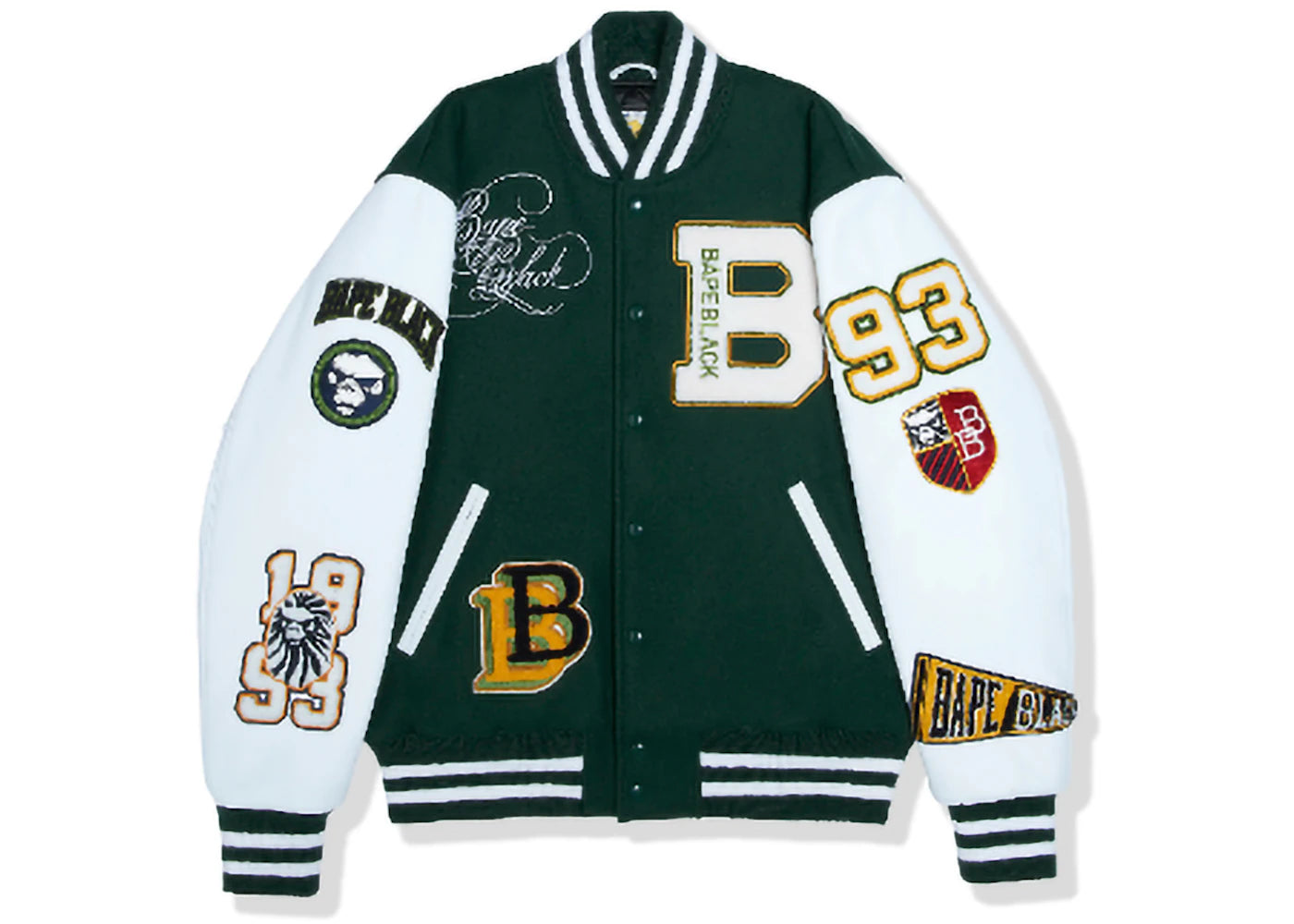 BAPE BLACK Golden Bear Sportswear Varsity Jacket Green