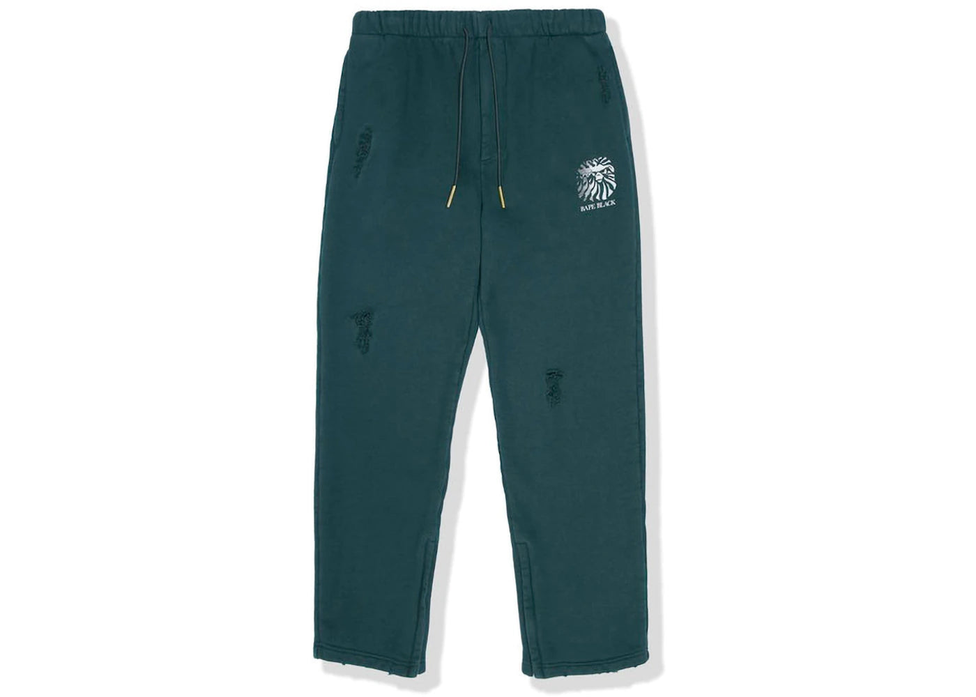 BAPE BLACK Label Distressed Sweat Pants Green