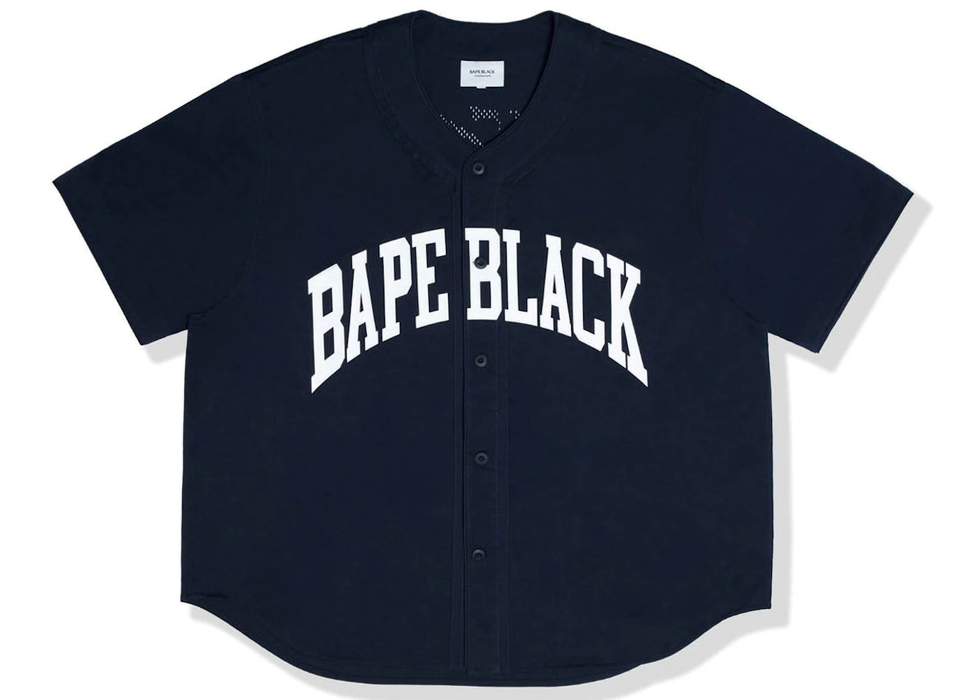 BAPE BLACK Logo Baseball Shirt Navy
