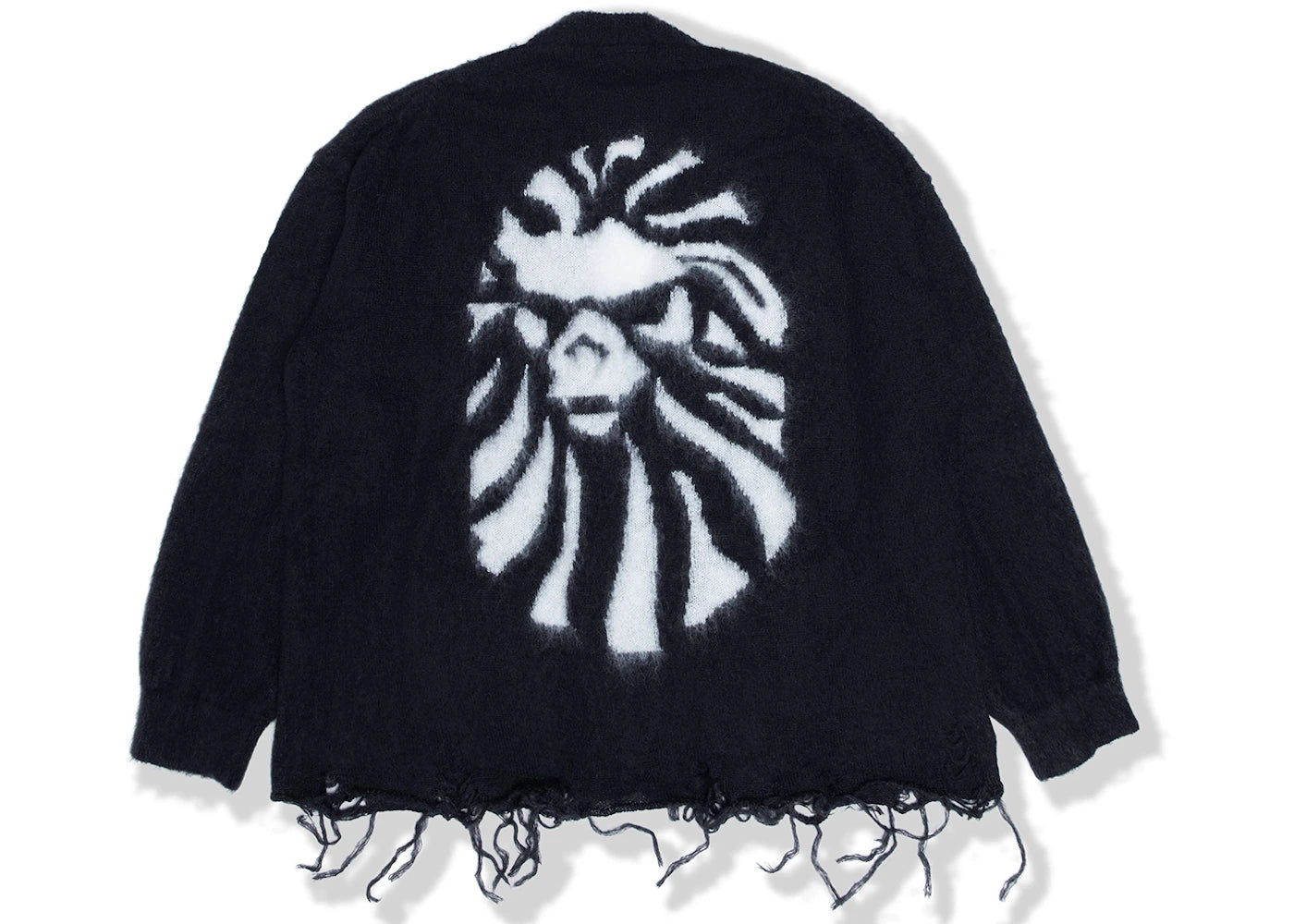 BAPE BLACK Logo Destressed Cardigan Black