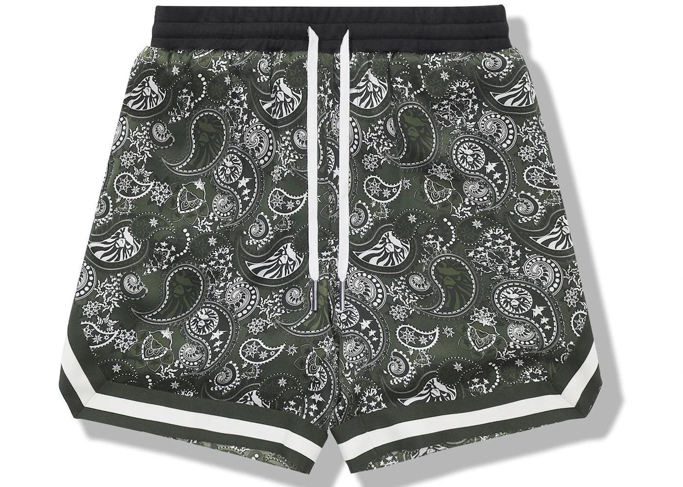 BAPE BLACK Silk Basketball Shorts Olivedrab