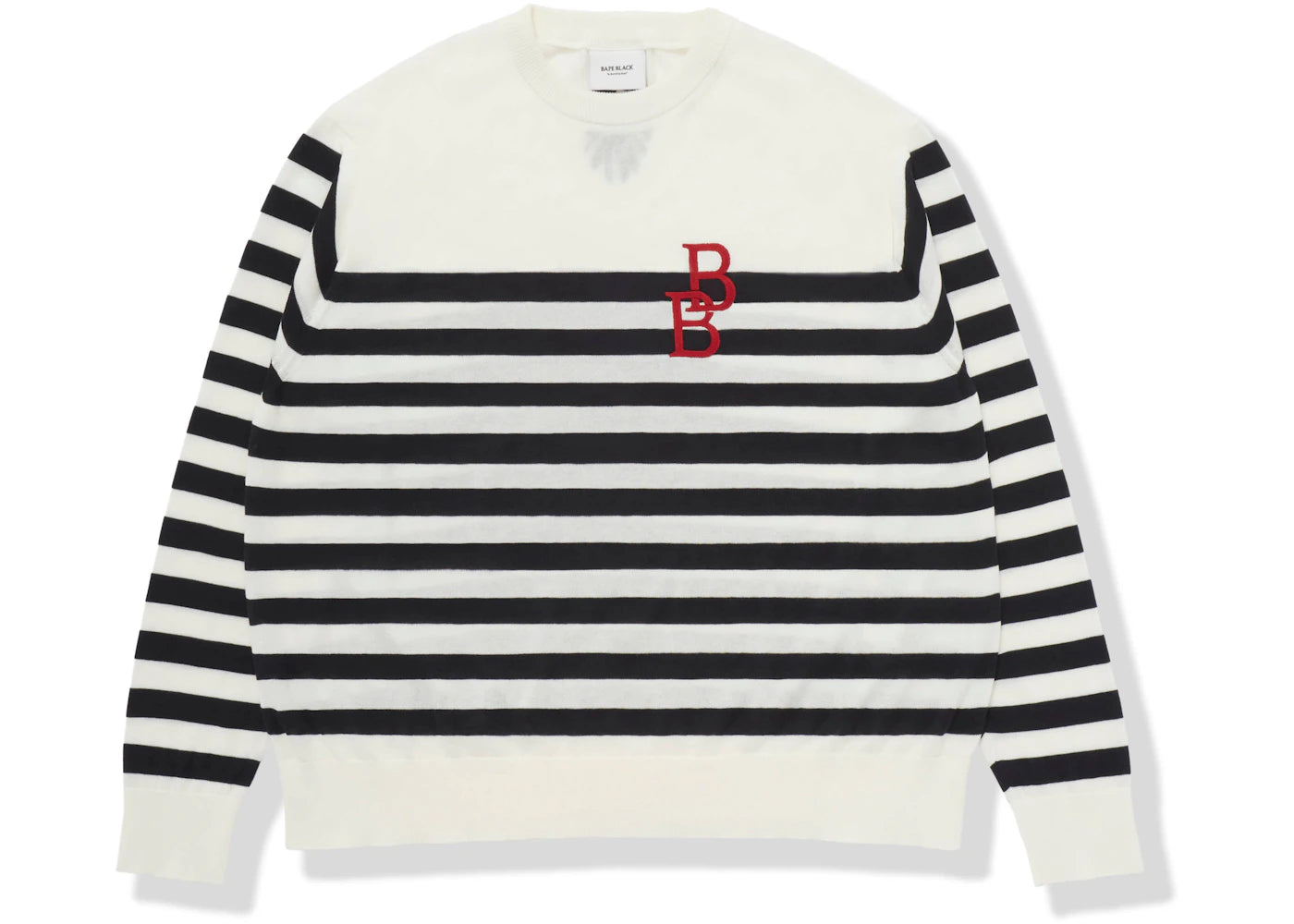 BAPE BLACK Stripe Pullover Knit White Black