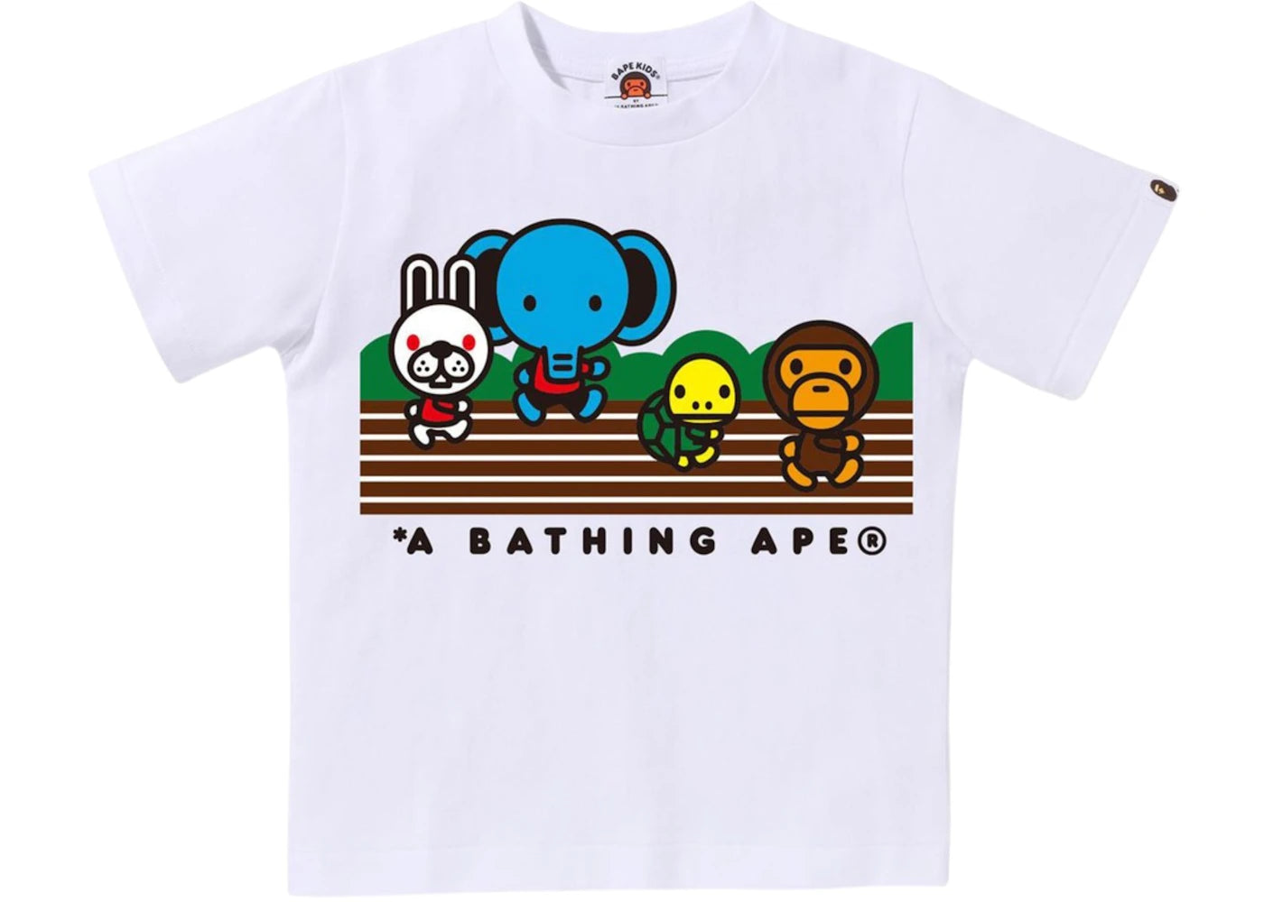 BAPE Kids Baby Milo Friends Foot Race Tee White