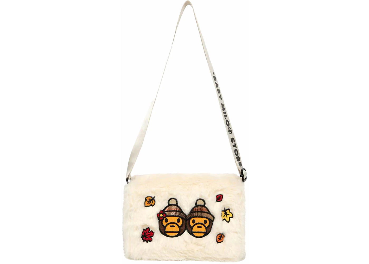 BAPE Baby Milo Fur Mini Cross Bag Ivory