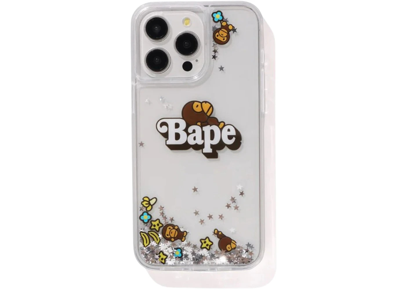 BAPE Baby Milo Glitter iPhone 15 Pro Max Case Clear