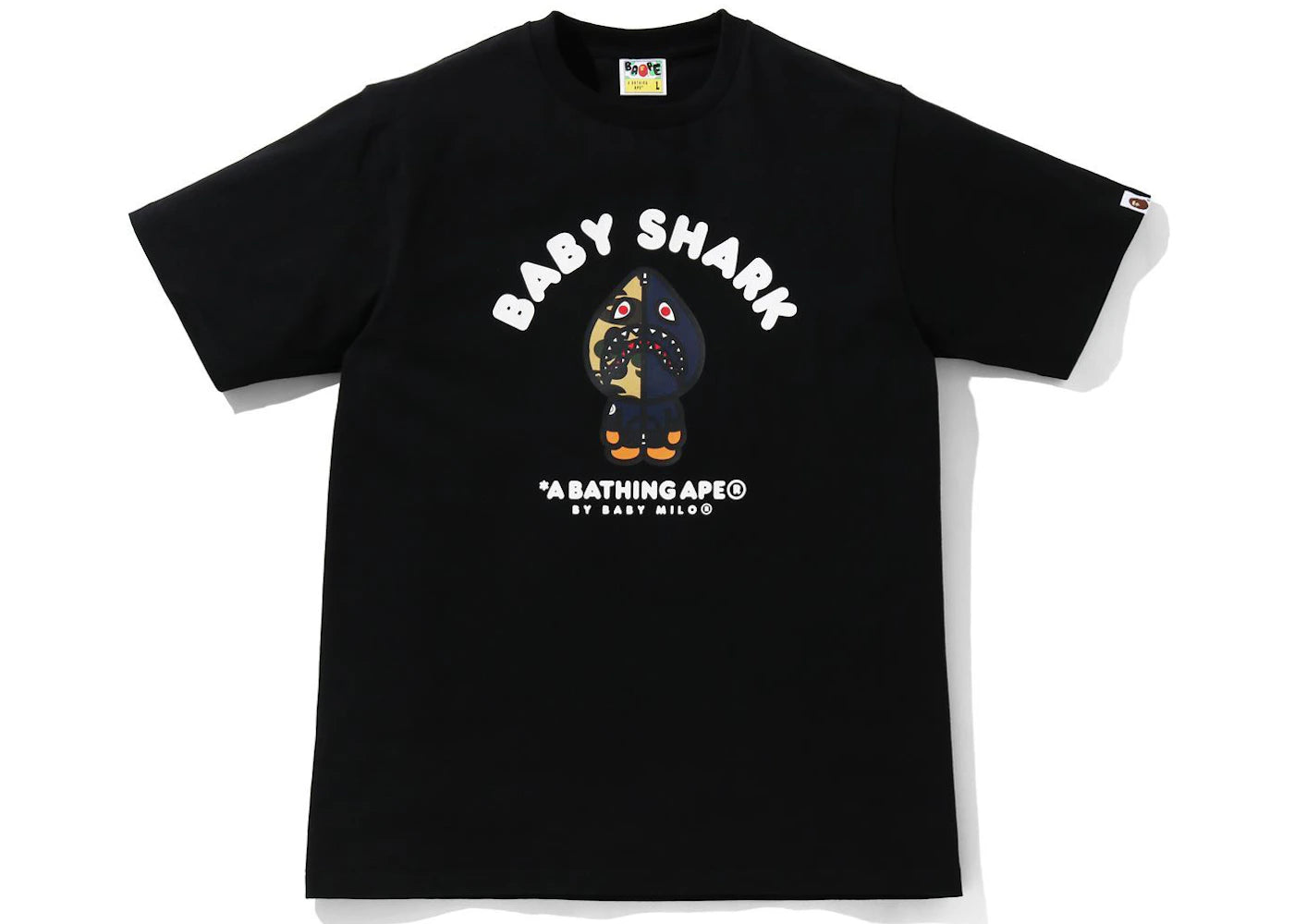 BAPE Baby Milo Shark College Tee Black/Navy