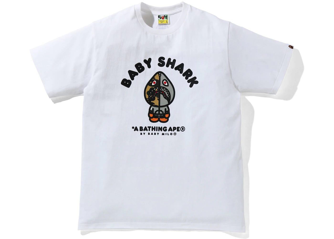 BAPE Baby Milo Shark College Tee White/Gray
