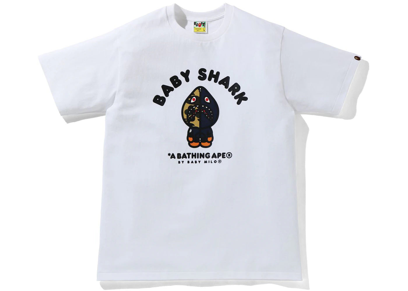 BAPE Baby Milo Shark College Tee White/Navy