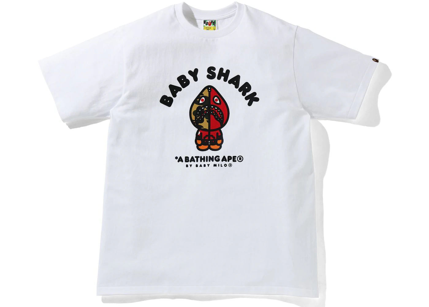 BAPE Baby Milo Shark College Tee White/Red
