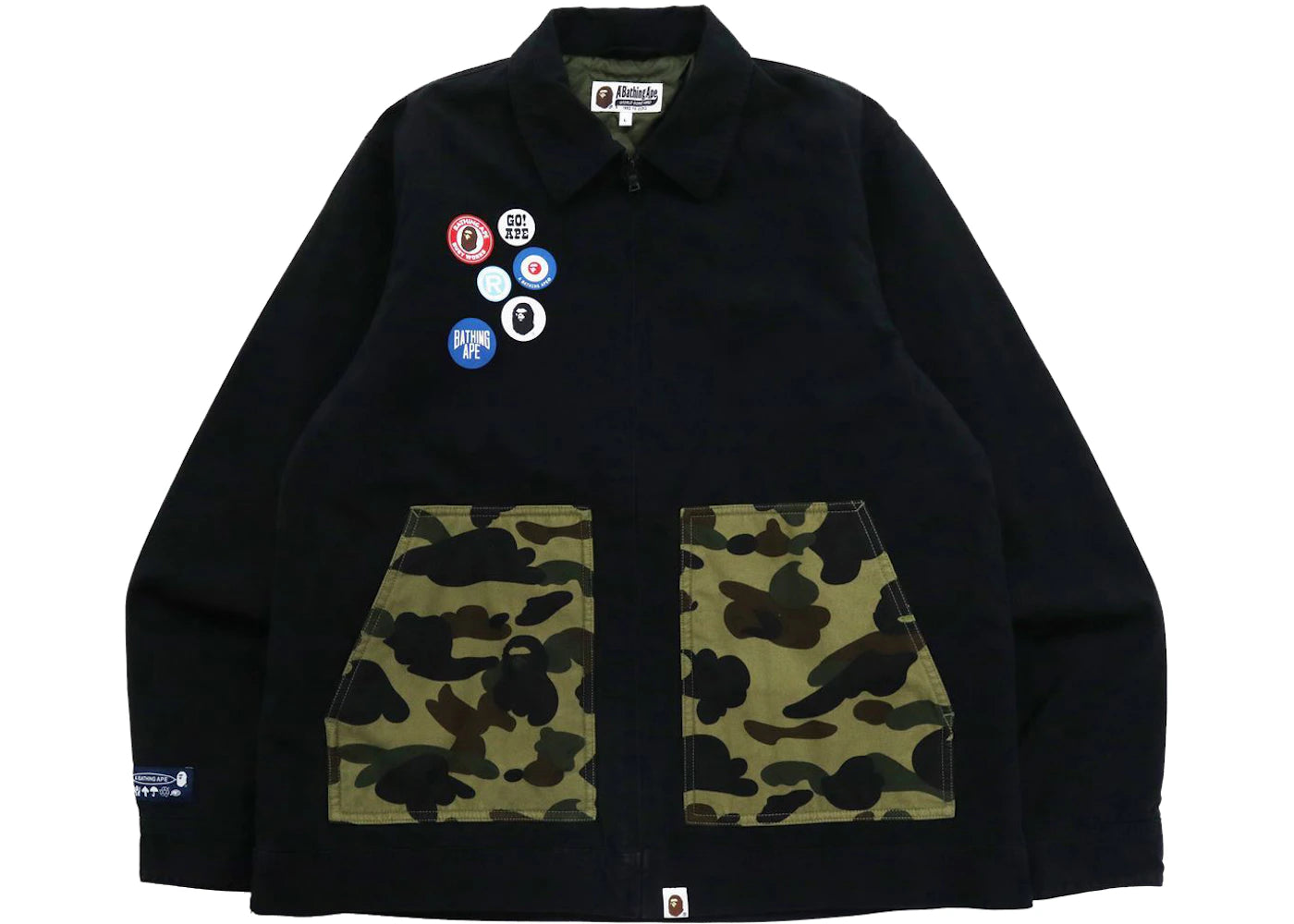 BAPE Badge Motif Zip Blouson Jacket Black