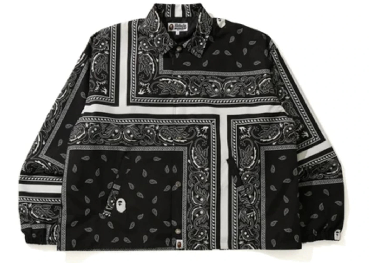 BAPE Bandana Print Relaxed Coach Jacket Black