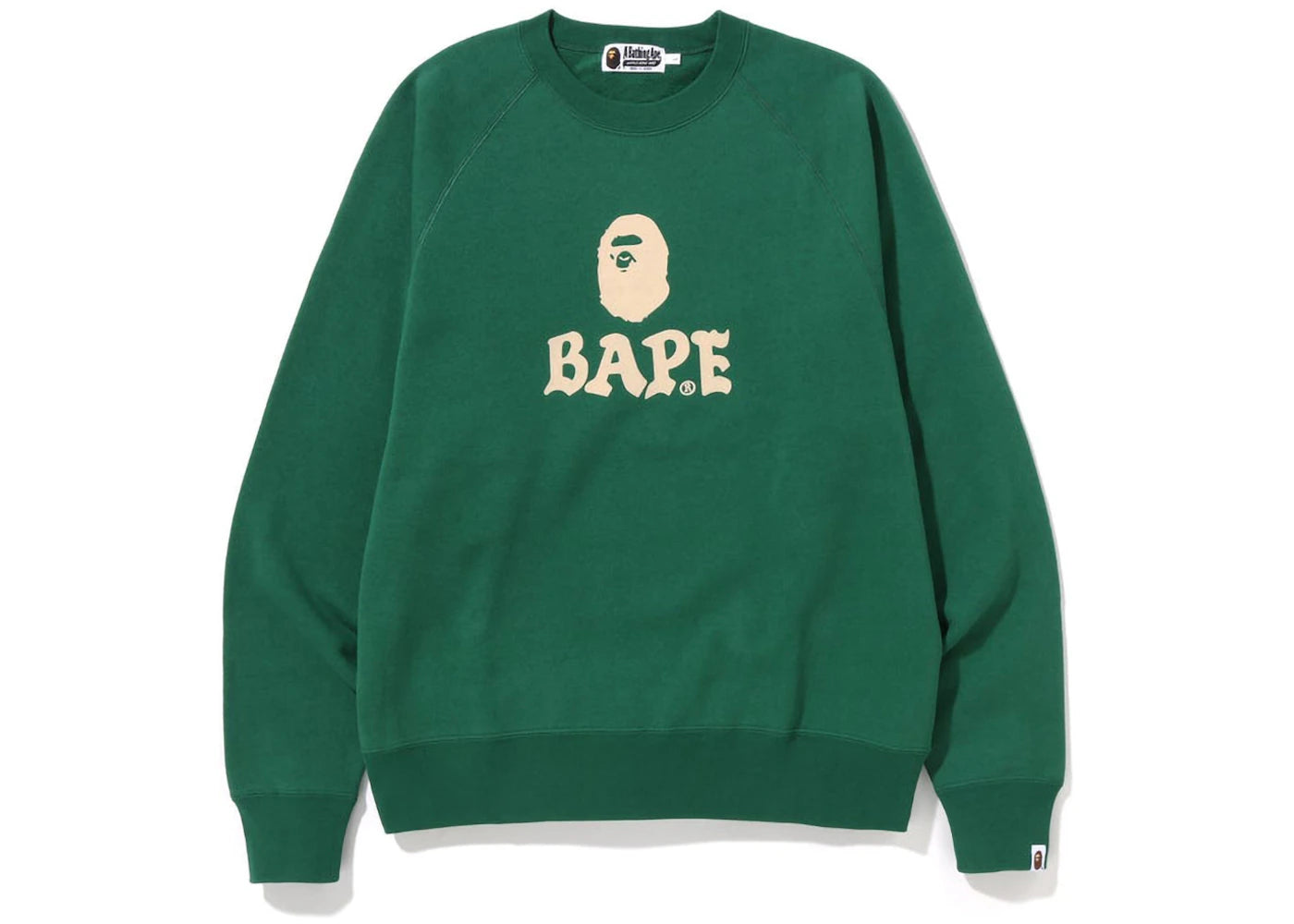 BAPE Bape Front Logo Relaxed Fit Crewneck Green