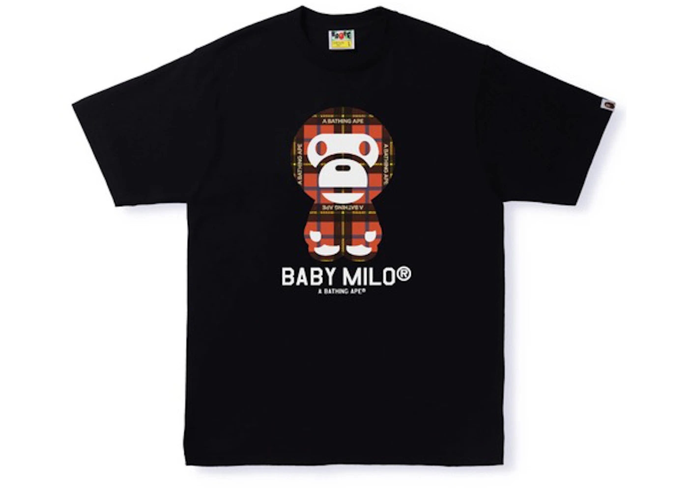 BAPE Bape Logo Check Baby Milo Tee Black/Red