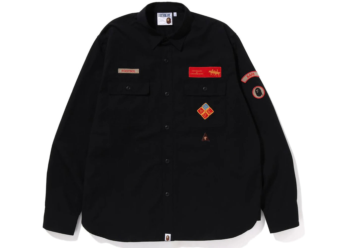 BAPE Bape Relaxed Fit Boyscout Shirt Black