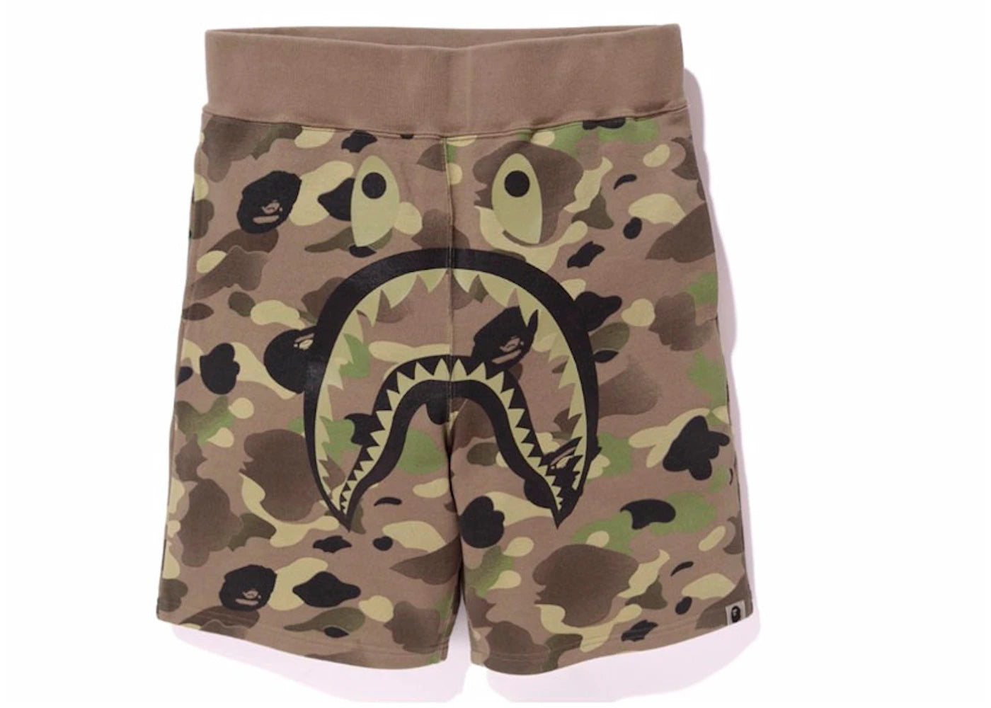 BAPE Bape X Undefeated Camo Shark Sweat Shorts Green